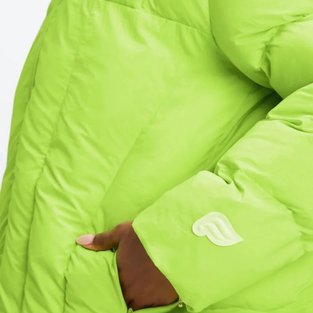 Fabletics Lime Green Quilted Hooded Puffer Jacket